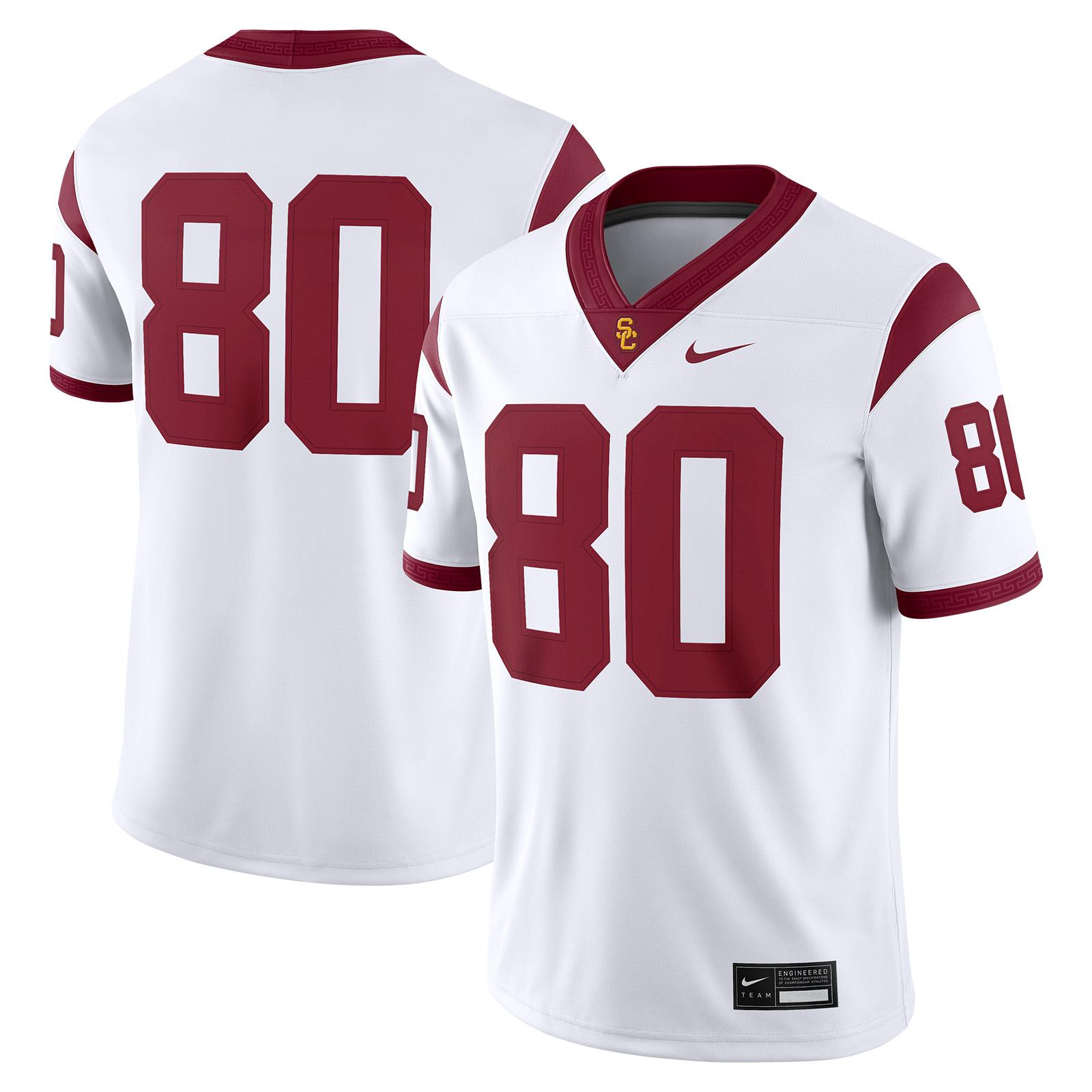 USC Trojans Men's Nike White #80 Road Football Jersey | USC Bookstores